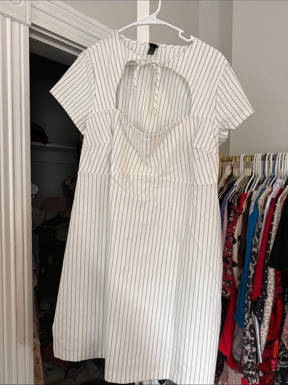 wild fable White Dress with Black Pinstripes